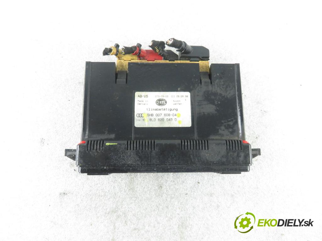 AUDI A4 (8D2, B5) SEDAN 1998 66,00 1.9 TDI - AHU 1896,00 Panel kúrenia KLIMATRONIK 8L0820043D ; 5HB00760804