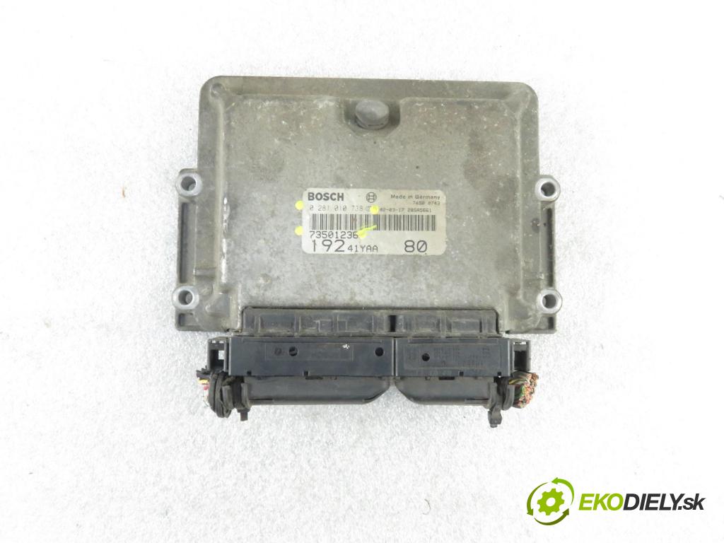 FIAT STILO (192_) HB 2002 59,00 1.9 JTD (192_XF1A) - 192 A3.000 1910,00 Riadiaca jednotka Motor 0281010738 ; 73501236