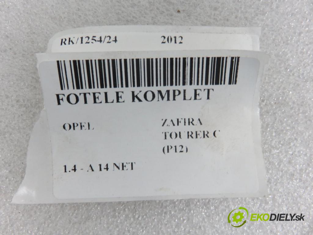 OPEL ZAFIRA TOURER C (P12) MINIVAN 2012 103,00 1.4 - A 14 NET 1364,00 Sedadlá, sedačky