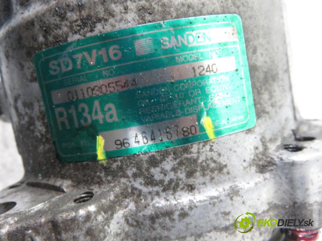 CITROEN XSARA PICASSO (N68) MINIVAN 2003 66,00 2.0 HDi 8V 90 - RHY 1997,00 KOMPRESOR: klimatizácie 9646416780 (Kompresory klimatizácie)