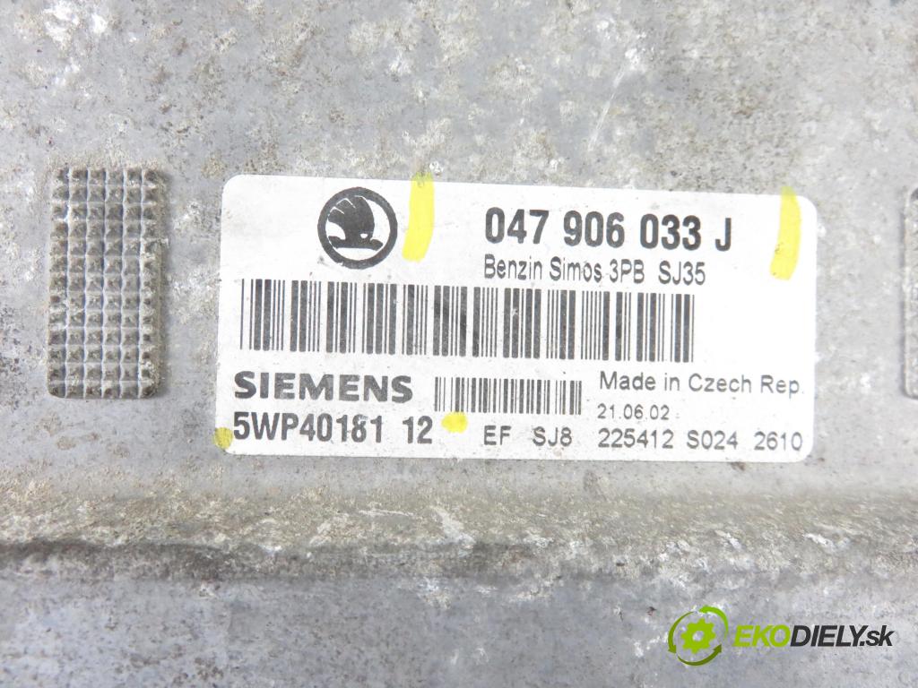 SKODA FABIA I (6Y2) HB 2002 44,00 1.4 MPi 60 - AZE 1397,00 Riadiaca jednotka Motor 047906033J ; 5WP4018112