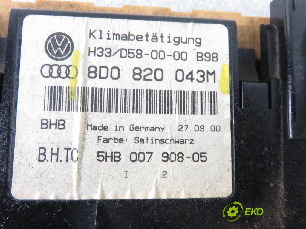 AUDI A4 (8D2, B5) SEDAN 2000 85,00 1.9 TDI - AJM 1896,00 Panel kúrenia KLIMATRONIK 8D0820043M