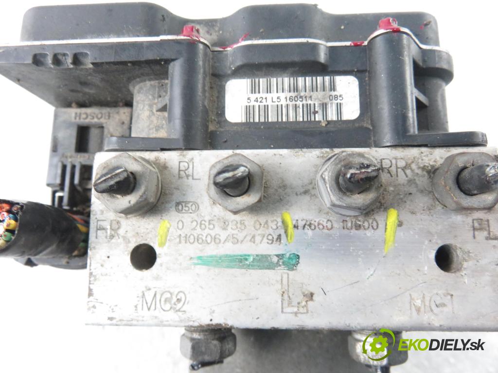 NISSAN NOTE (E11, NE11) MINIVAN 2011 65,00 1.4 - CR14DE 1386,00 Pumpa ABS 0265950494 ; 476601U600 ; 0265235043 (Pumpy ABS)