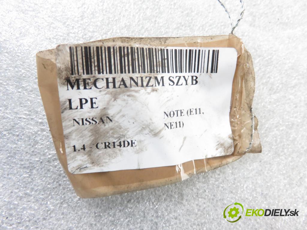 NISSAN NOTE (E11, NE11) MINIVAN 2011 65,00 1.4 - CR14DE 1386,00 mechanismus oken 402377B