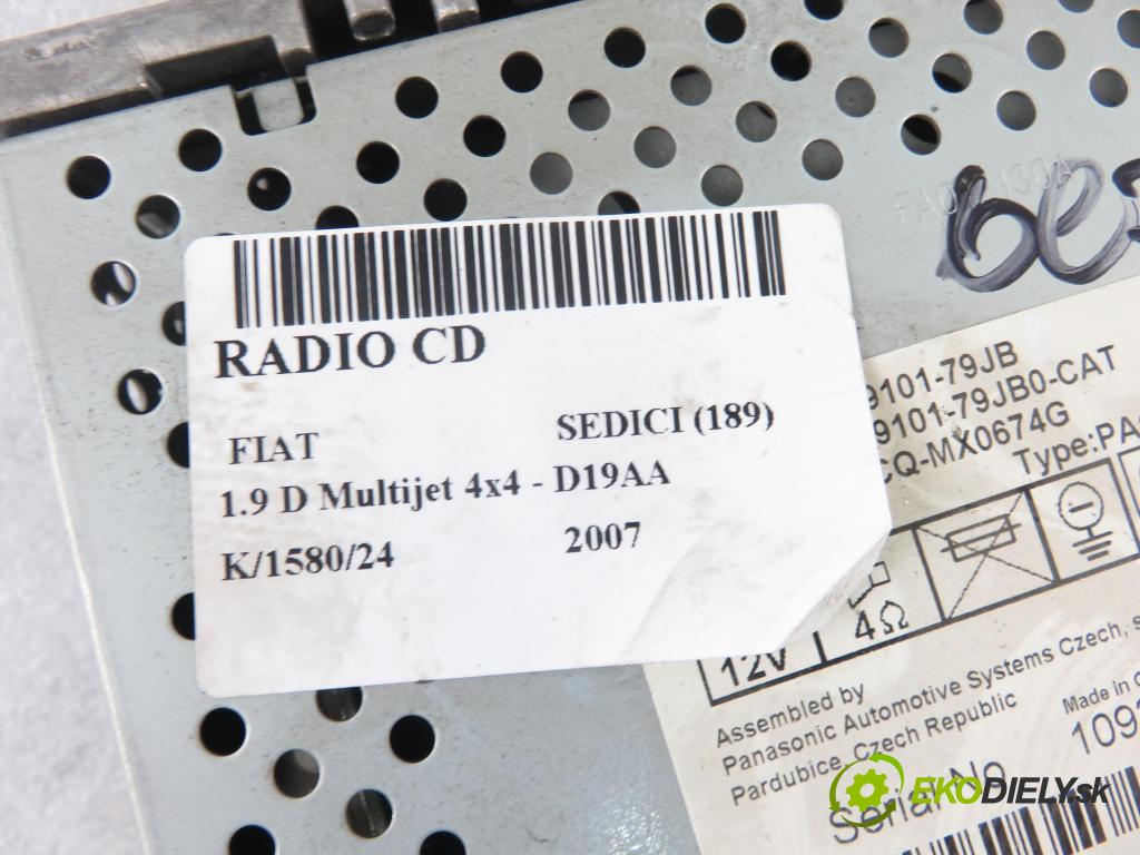 FIAT SEDICI (189_) CROSSOVER 2007 88,00 1.9 D Multijet 120 4x4 - D19AA 1910,00 RADIO CD 3910179JB