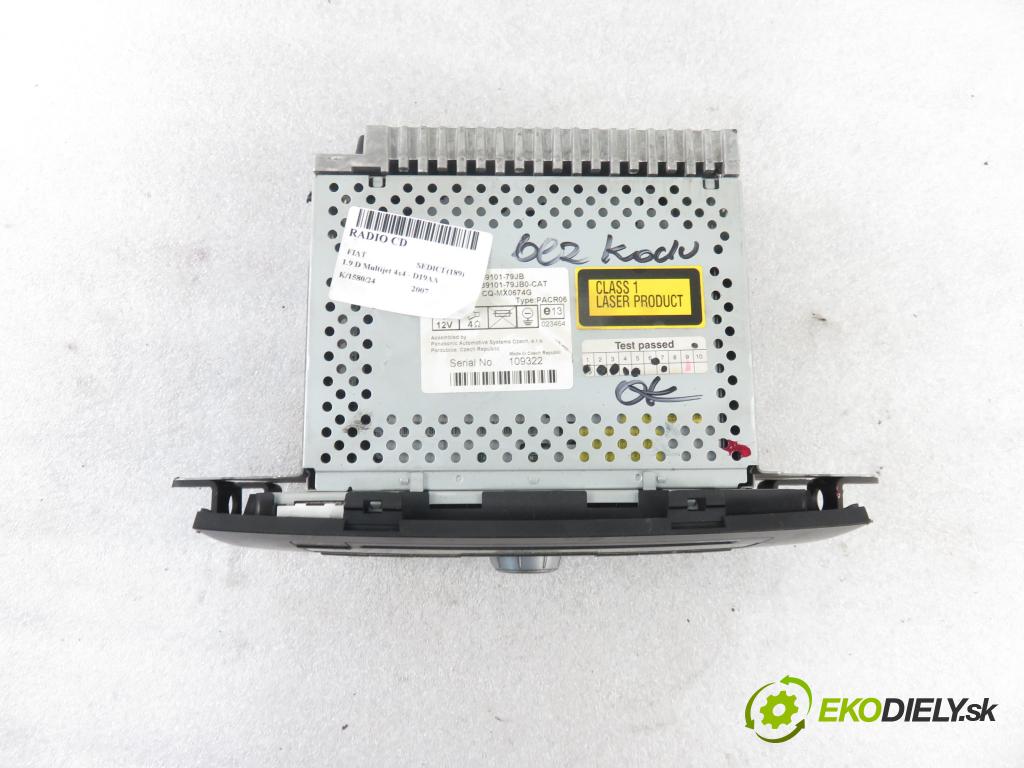 FIAT SEDICI (189_) CROSSOVER 2007 88,00 1.9 D Multijet 120 4x4 - D19AA 1910,00 RADIO CD 3910179JB
