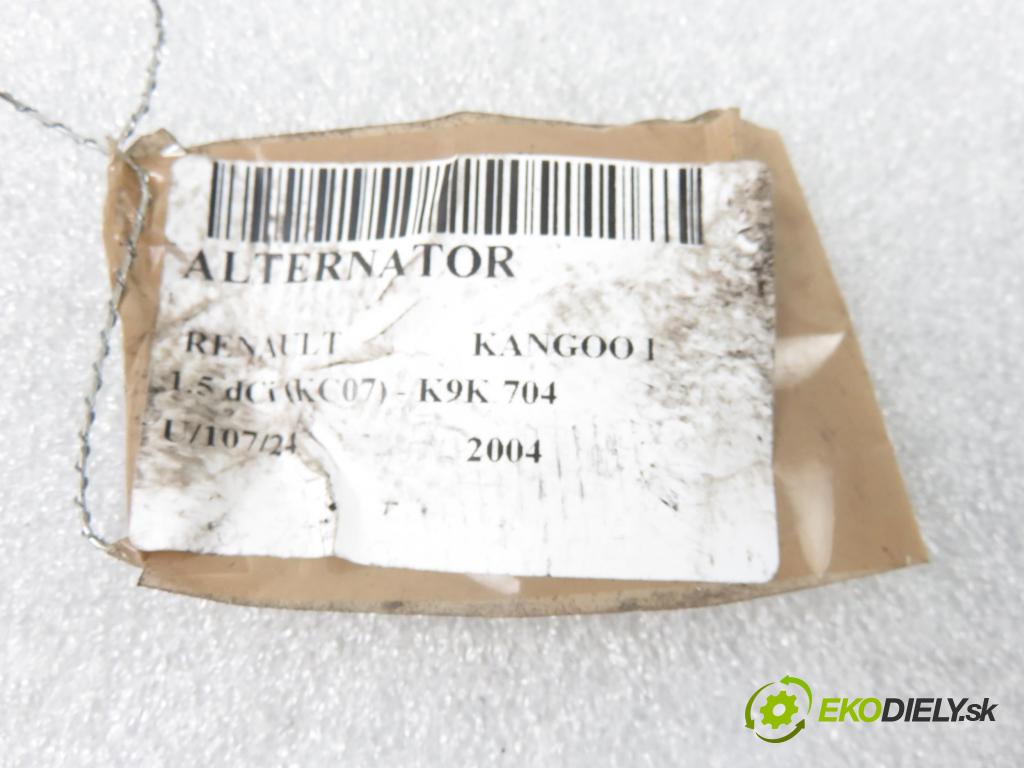 RENAULT KANGOO (KC0/1_) FURGON 2004 48,00 1.5 dCi 70 - K9K 704 1461,00 Alternátor 8200373636 ; A002TC0981 (Alternátory)
