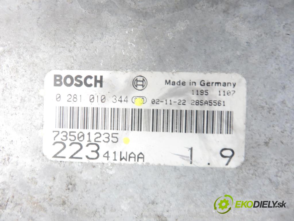 FIAT DOBLO Cargo (223_) FURGON 2001 74,00 1.9 JTD 100 - 182 B9.000 1910,00 řídící jednotka motora 0281010344 ; 73501235