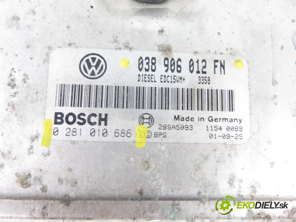 SEAT LEON (1M1) HB 2002 66,00 1.9 TDI 90 - ALH 1896,00 Riadiaca jednotka Motor 038906012FN ; 0281010686