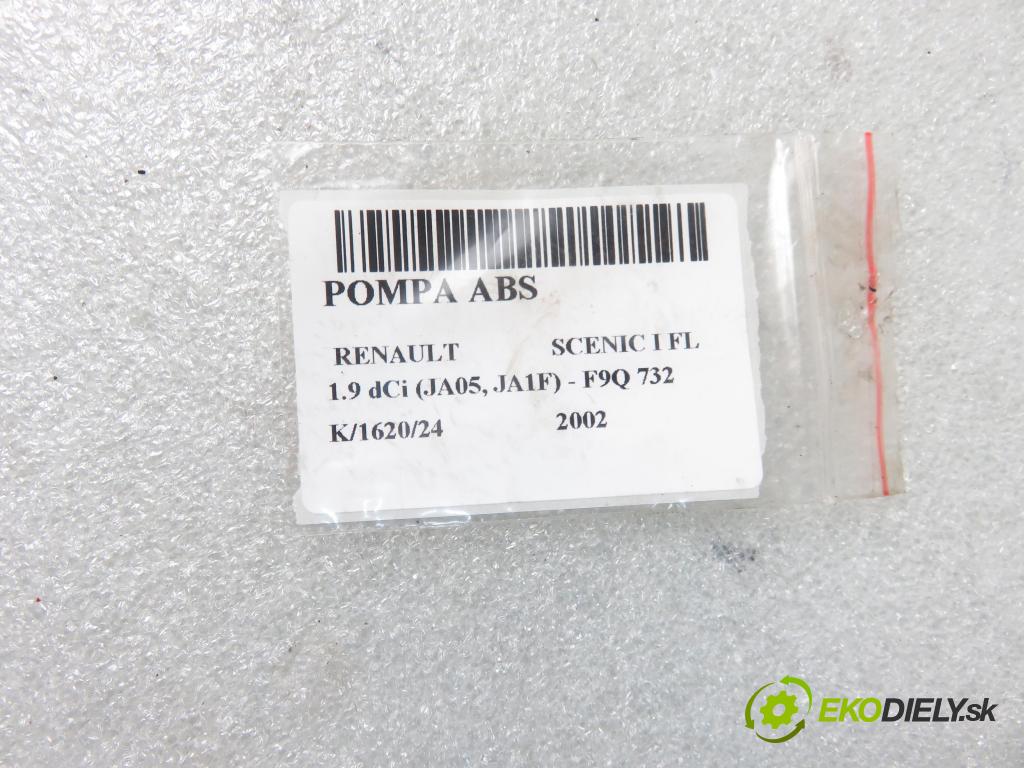 RENAULT SCENIC I (JA0/1_) MINIVAN 2002 75,00 1.9 dCi 102 - F9Q 732 1870,00 Pumpa ABS 0265950046 ; 8200090690 ; 0265225107 (Pumpy ABS)