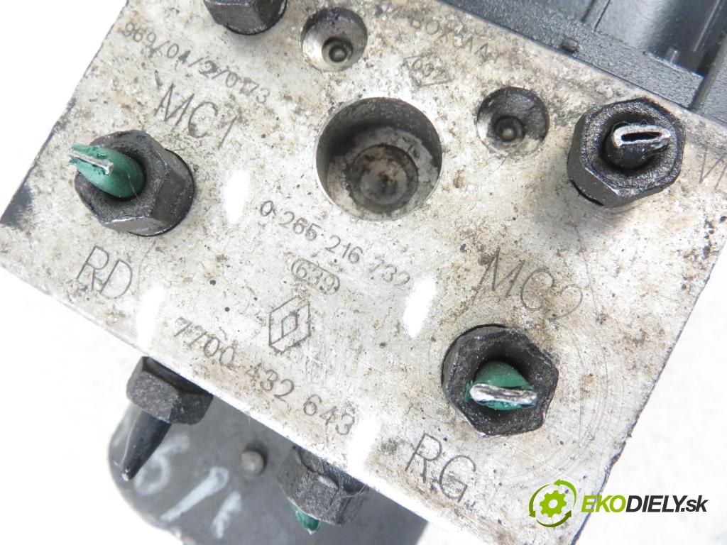 RENAULT SCENIC I (JA0/1_) MINIVAN 1999 79,00 1.6 16V 107 - K4M 700 1598,00 Pumpa ABS 0273004395 ; 7700432643 ; 0265216732 (Pumpy ABS)