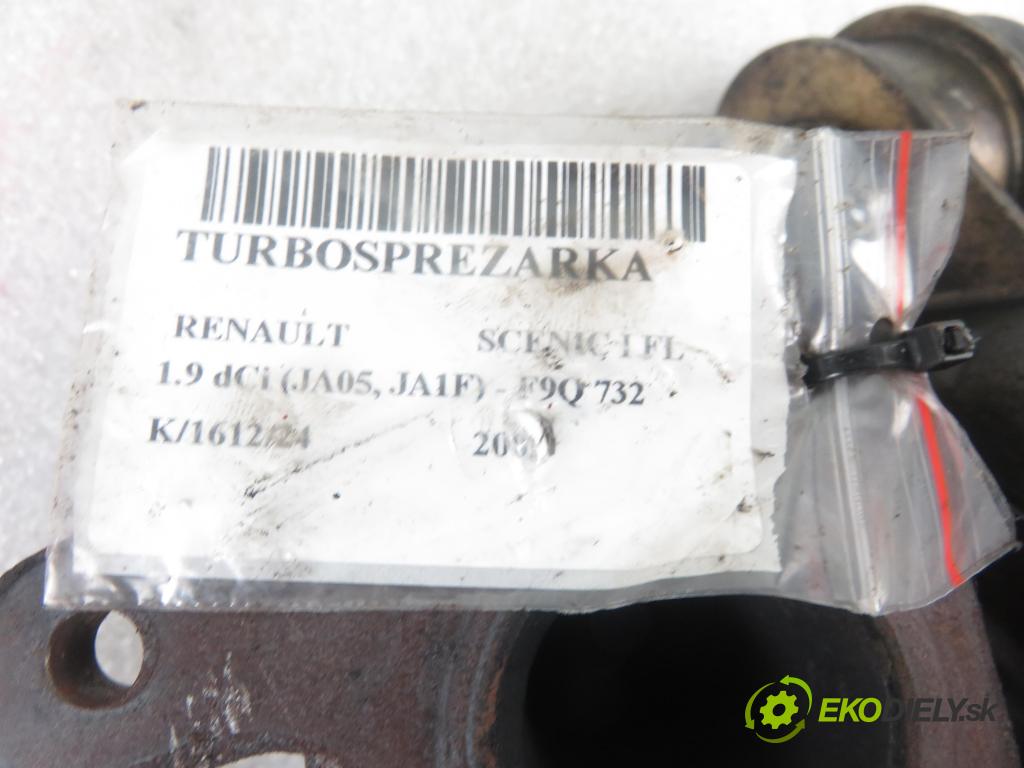 RENAULT SCENIC I (JA0/1_) MINIVAN 2002 75,00 1.9 dCi 102 - F9Q 732 1870,00 RYCHLONABÍJEČKA: 084399H8210743 (Turbodúchadla (kompletní))