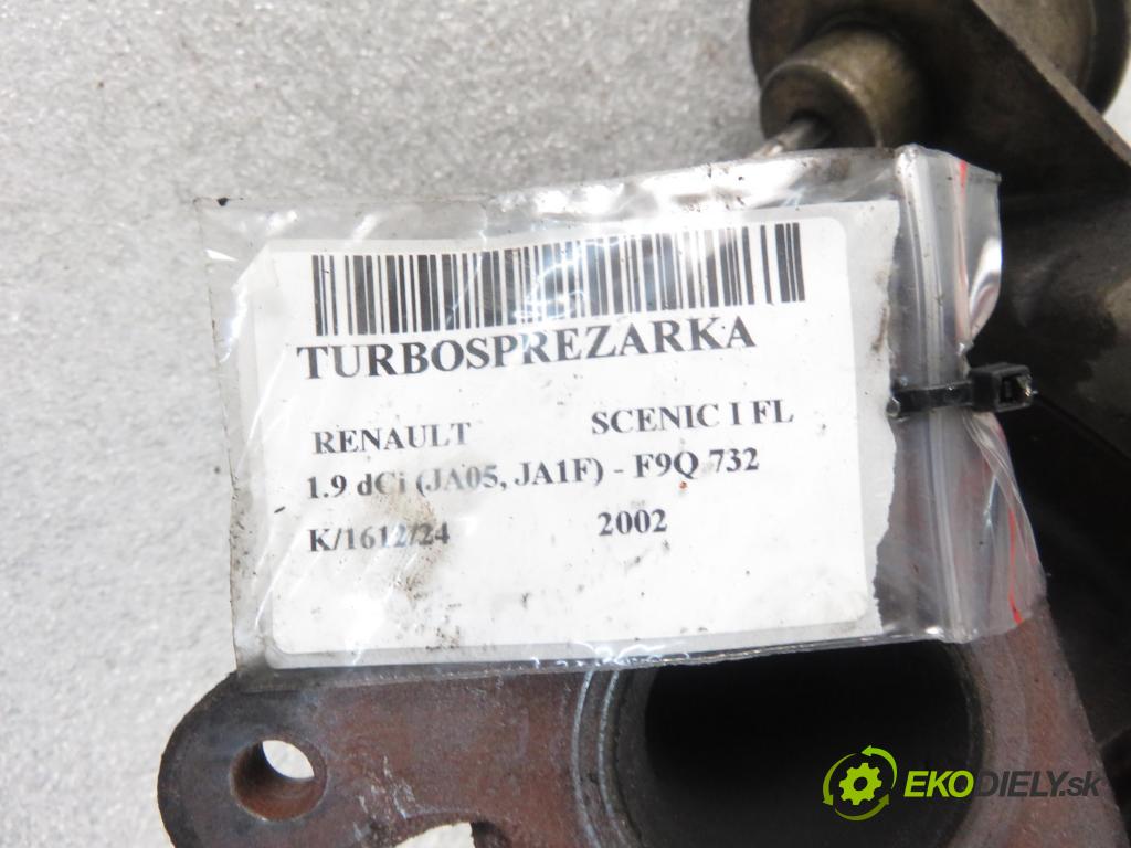 RENAULT SCENIC I (JA0/1_) MINIVAN 2002 75,00 1.9 dCi 102 - F9Q 732 1870,00 RYCHLONABÍJEČKA: 084399H8210743 (Turbodúchadla (kompletní))