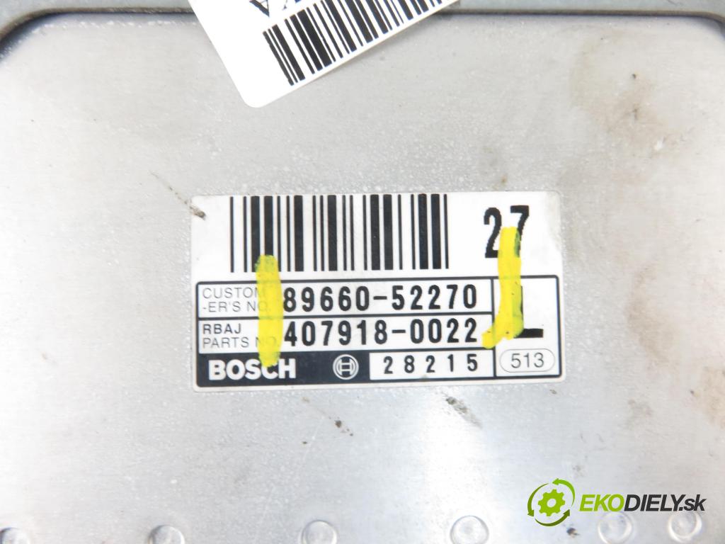 TOYOTA YARIS (_P1_) HB 2002 55,00 1.4 D-4D (NLP10_) - 1ND-TV 1364,00 Riadiaca jednotka Motor 8966052270 ; 4079180022 ; 0281010563