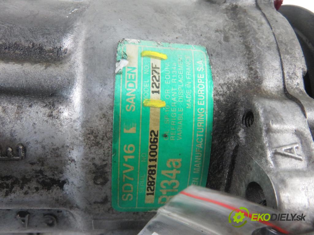 CITROEN BERLINGO / BERLINGO FIRST nadwozie wielkoprzestrzenne (MPV) KOMBIVAN 2000 51,00 1.9 D - WJY (DW8B) 1868,00 KOMPRESOR: klimatizácie 1227F (Kompresory klimatizácie)