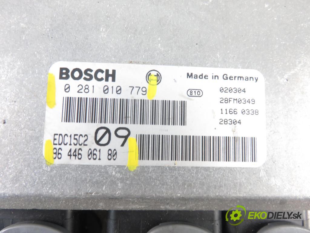PEUGEOT 307 (3A/C) HB 2002 79,00 2.0 HDi 110 - RHS 1997,00 Riadiaca jednotka Motor 0281010779 ; 9644606180