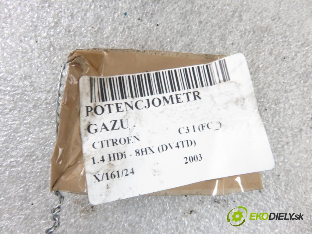 CITROEN C3 I (FC_) HB 2003 50,00 1.4 HDi 8V - 8HX 1398,00 Potenciometer plynu 0280752251 ; 9646702180 (Pedále)