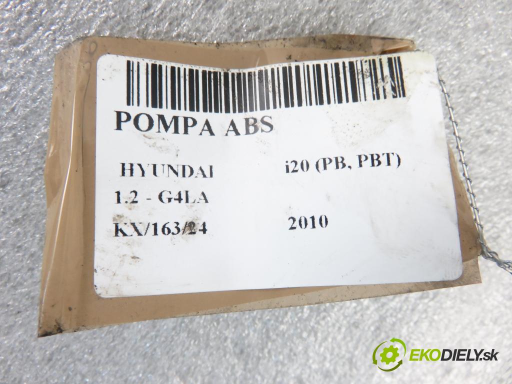 HYUNDAI i20 (PB, PBT) HB 2010 57,00 1.2 - G4LA 1248,00 Pumpa ABS 0265800795 ; 0265237019 (Pumpy ABS)