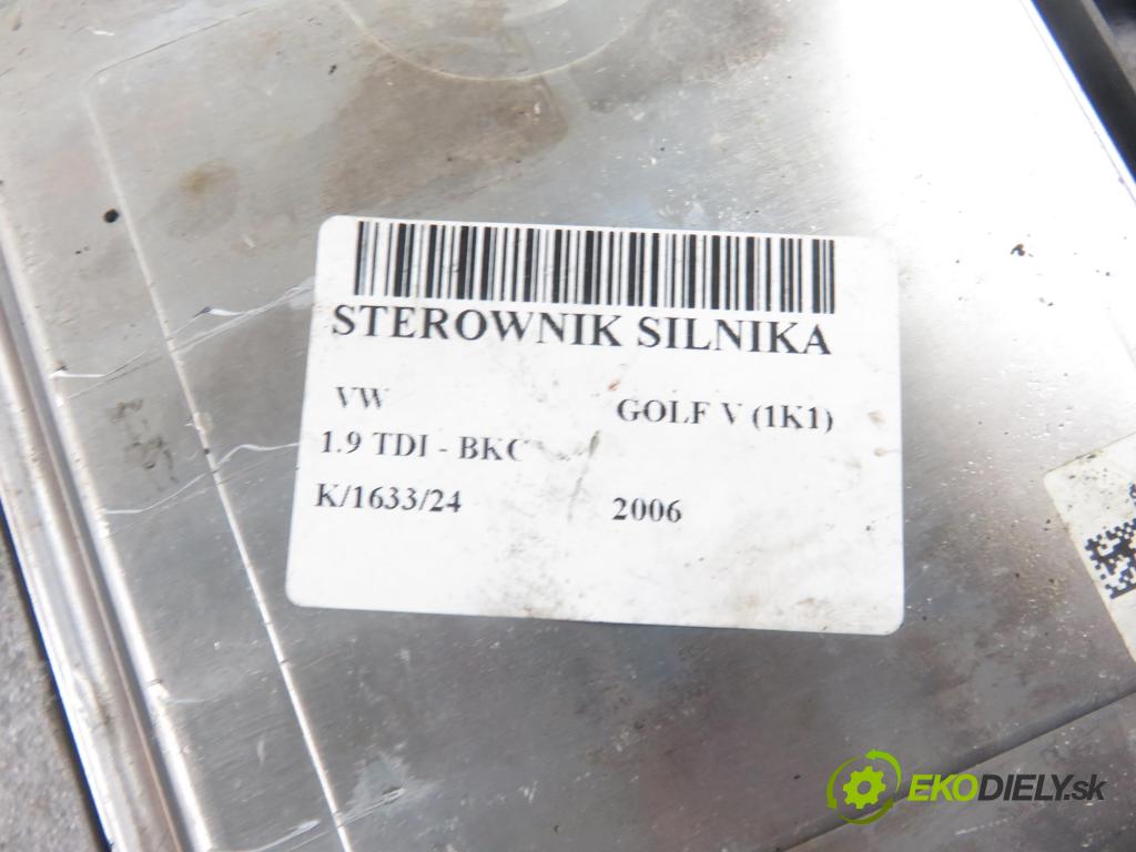 VW GOLF V (1K1) HB 2006 77,00 1.9 TDI - BXE 1896,00 Riadiaca jednotka Motor 03G906021KH ; 0281013226