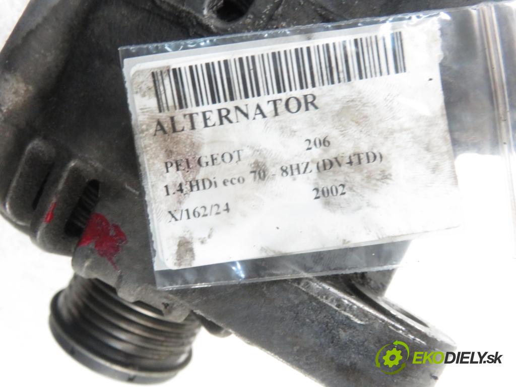 PEUGEOT 206 liftback (2A/C) HB 2002 50,00 1.4 HDi 8V 70 - 8HZ 1398,00 Alternátor 9644529680 (Alternátory)
