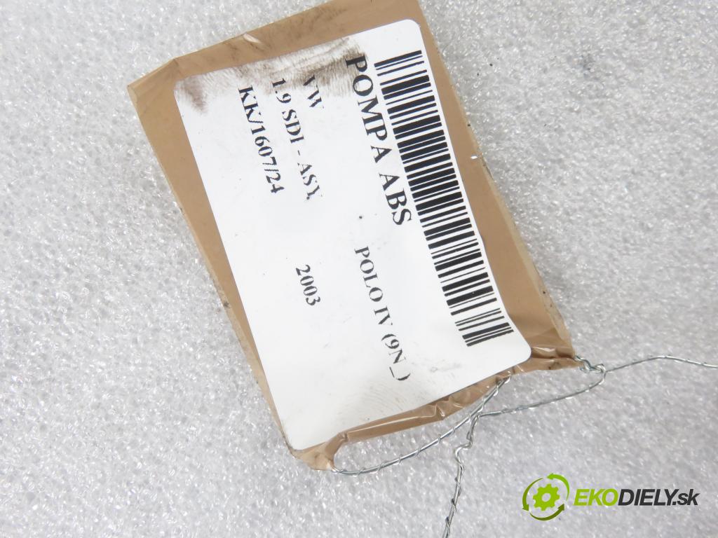 VW POLO (9N_) HB 2003 47,00 1.9 SDI - ASY 1896,00 Pumpa ABS 6Q0907379L ; 10096003323 ; 6Q0614117H (Pumpy ABS)
