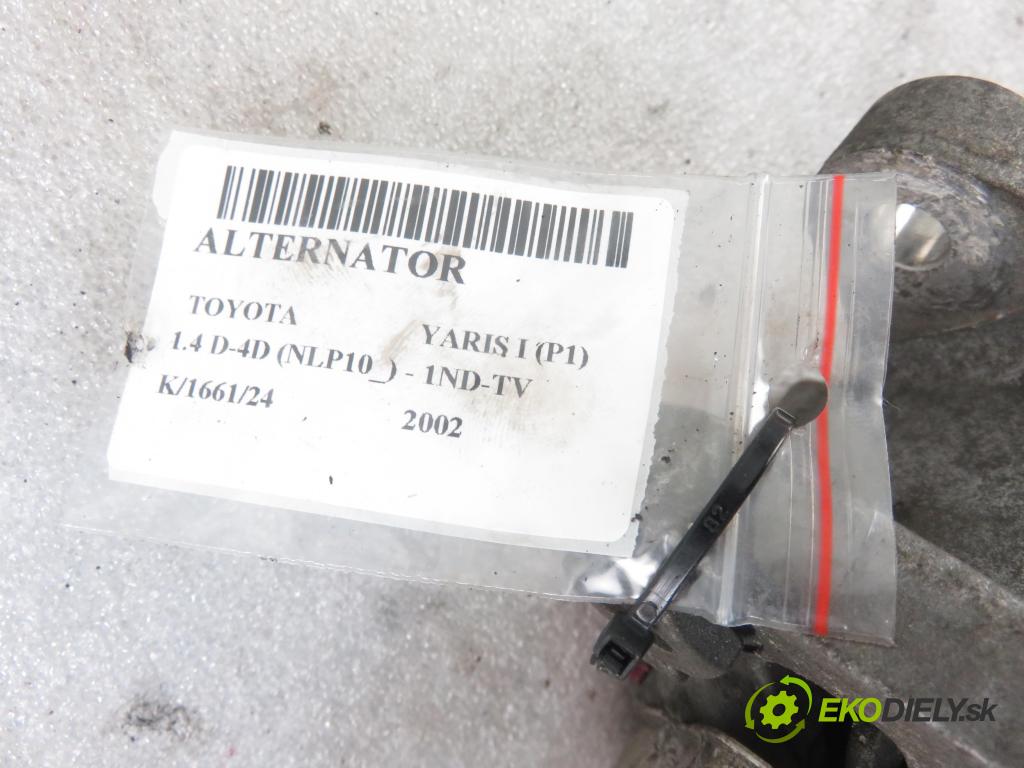 TOYOTA YARIS (_P1_) HB 2002 55,00 1.4 D-4D (NLP10_) - 1ND-TV 1364,00 Alternátor 2706033010 ; 1022115650 (Alternátory)