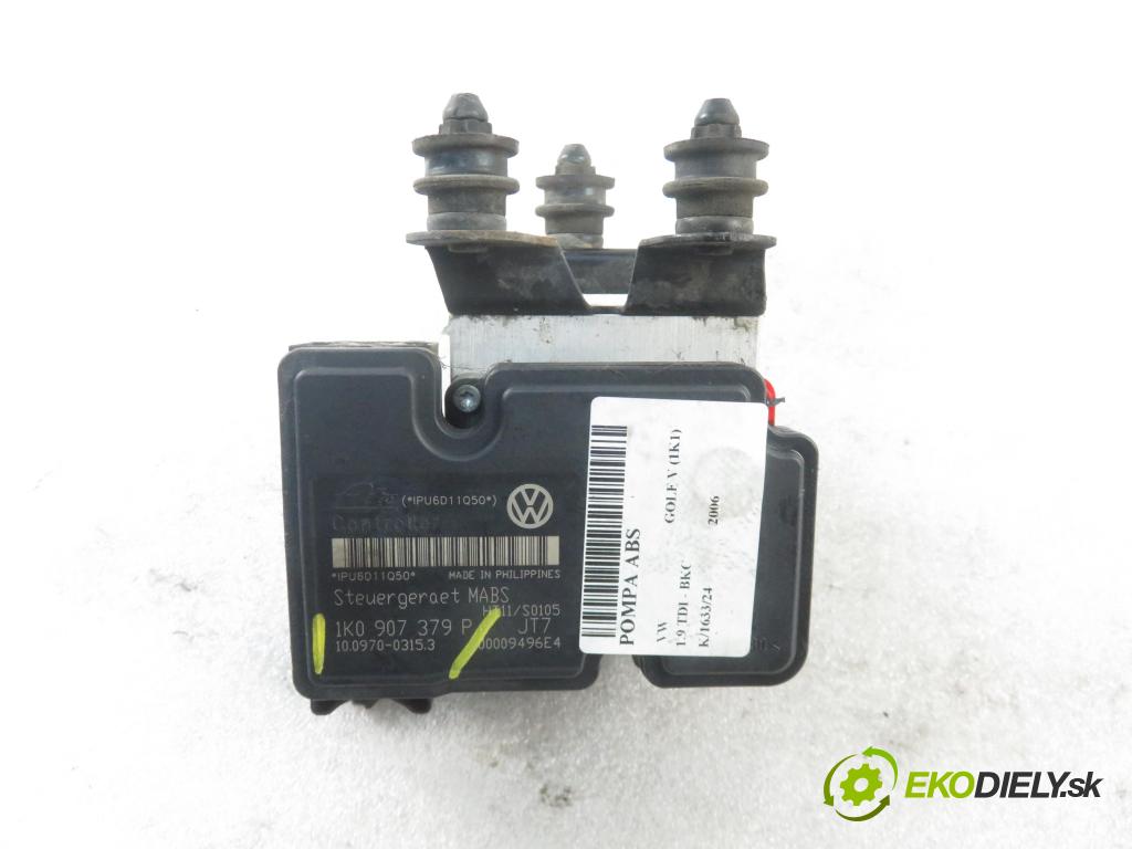 VW GOLF V (1K1) HB 2006 77,00 1.9 TDI - BXE 1896,00 Pumpa ABS 1K0907379P ; 10097003153 (Pumpy ABS)