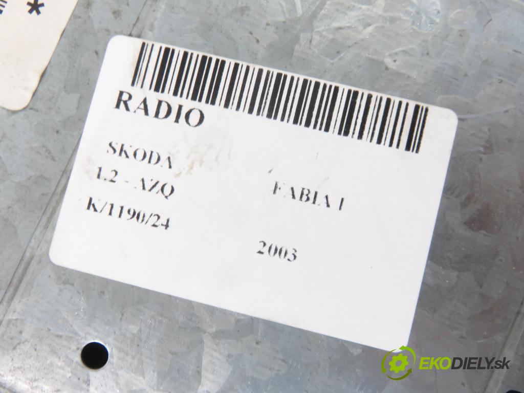 SKODA FABIA I (6Y2) HB 2003 47,00 1.2 - AZQ 1198,00 RADIO Modul 6Y0035152A