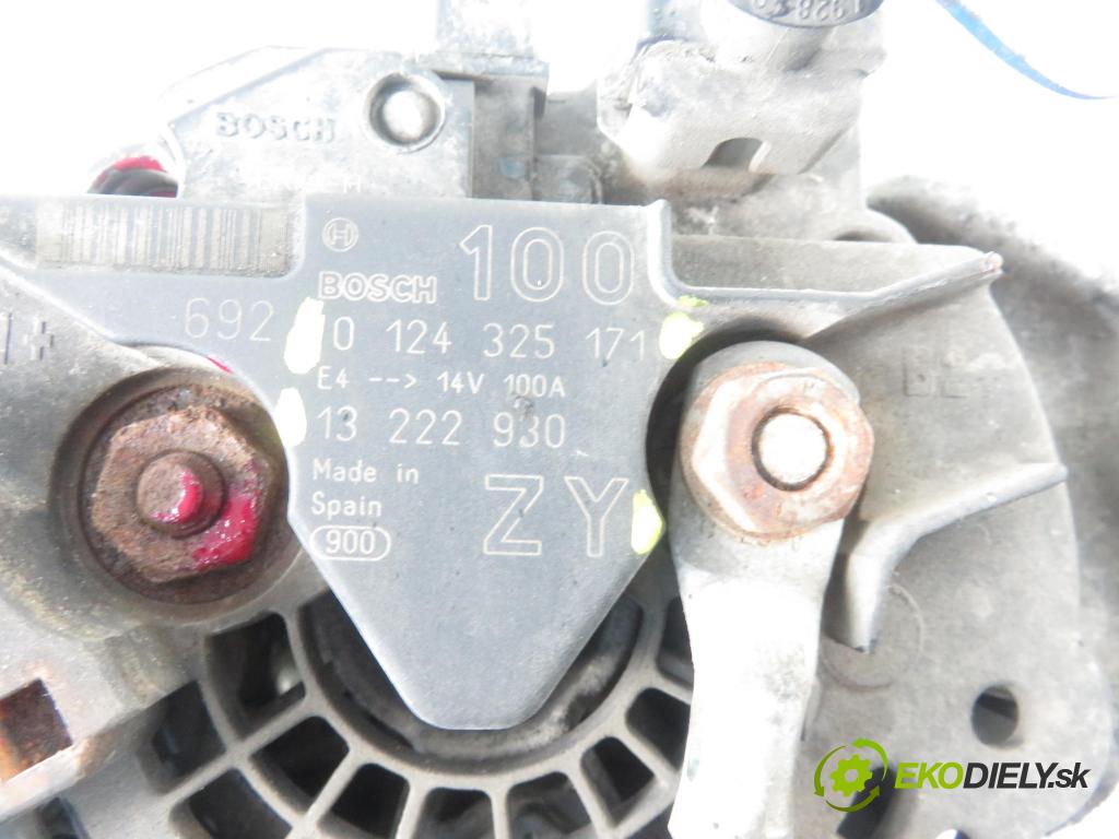 OPEL CORSA D (S07) HB 2007 59,00 1.2 - Z 12 XEP 1229,00 Alternátor 13222930ZY ; 13222930 ; 0124325171 (Alternátory)