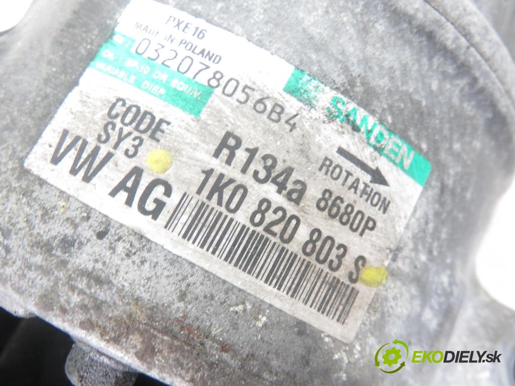 VW TOURAN (1T1, 1T2) MINIVAN 2006 103,00 2.0 TDI - BMM 1968,00 KOMPRESOR: klimatizácie 1K0820803S (Kompresory klimatizácie)