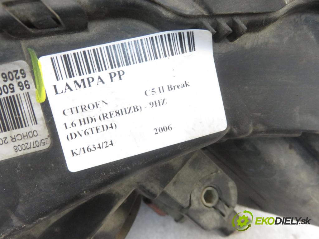 CITROEN C5 II Break (RE_) KOMBI 2006 80,00 1.6 HDi (RE8HZB) - 9HZ (DV6TED4) 1560,00 Svetlo PP 9650055880