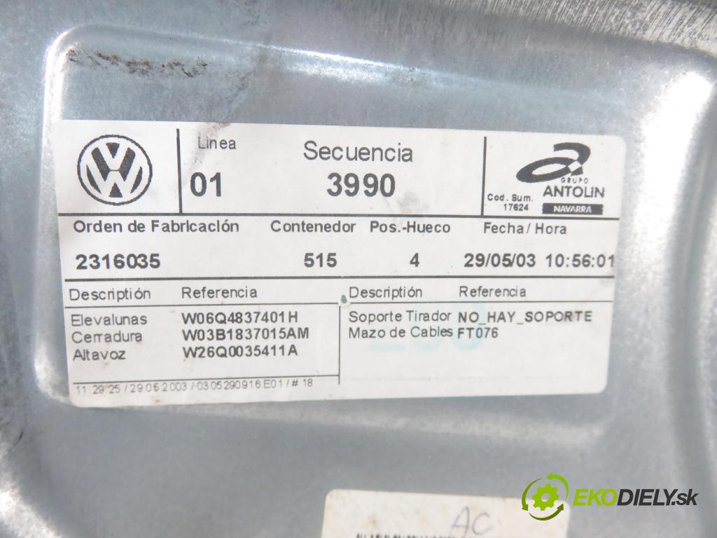 VW POLO (9N_) HB 2003 47,00 1.9 SDI - ASY 1896,00 mechanismus oken 6Q4837401H