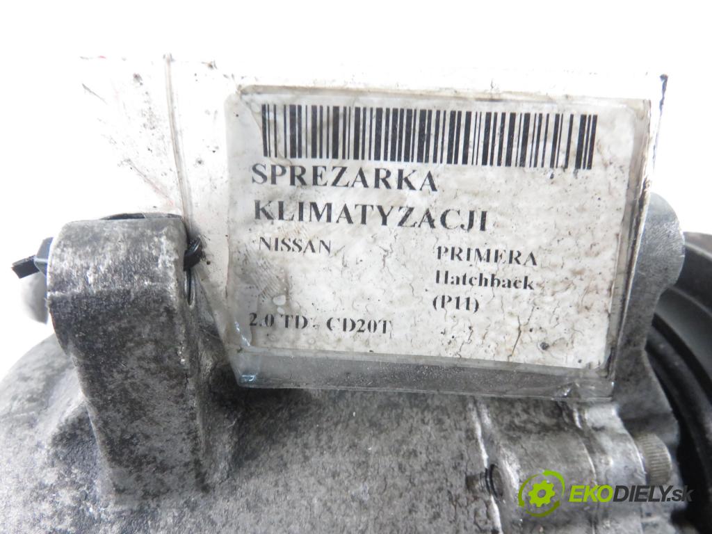 NISSAN PRIMERA Hatchback (P11) LIFTBACK 1997 66,00 2.0 TD - CD20T 1974,00 KOMPRESOR: klimatizácie 926002J603 ; 8486345010 (Kompresory klimatizácie)