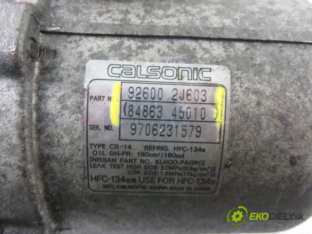 NISSAN PRIMERA Hatchback (P11) LIFTBACK 1997 66,00 2.0 TD - CD20T 1974,00 KOMPRESOR: klimatizácie 926002J603 ; 8486345010 (Kompresory klimatizácie)