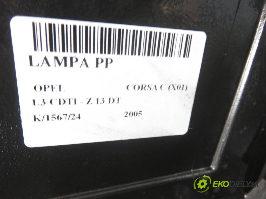 OPEL CORSA C (X01) HB 2005 51,00 1.3 CDTI - Z 13 DT 1248,00 Svetlo PP 13100536GT