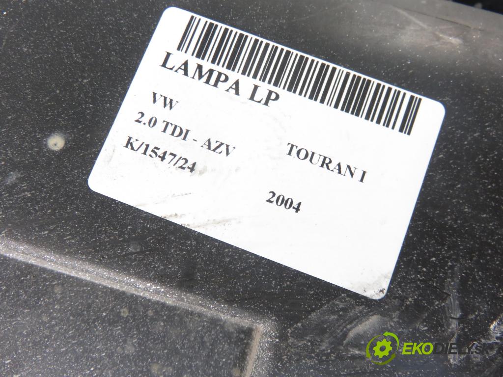 VW TOURAN (1T1, 1T2) MINIVAN 2004 100,00 2.0 TDI PD 16V 136 - AZV 1968,00 Svetlo LP 1T0941005D