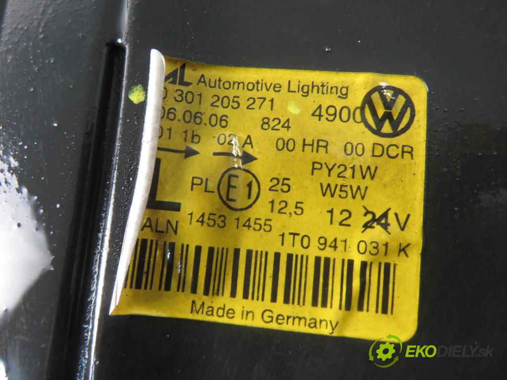 VW TOURAN (1T1, 1T2) MINIVAN 2006 103,00 2.0 TDI - BMM 1968,00 Svetlo LP 1307329090 ; 0301205271
