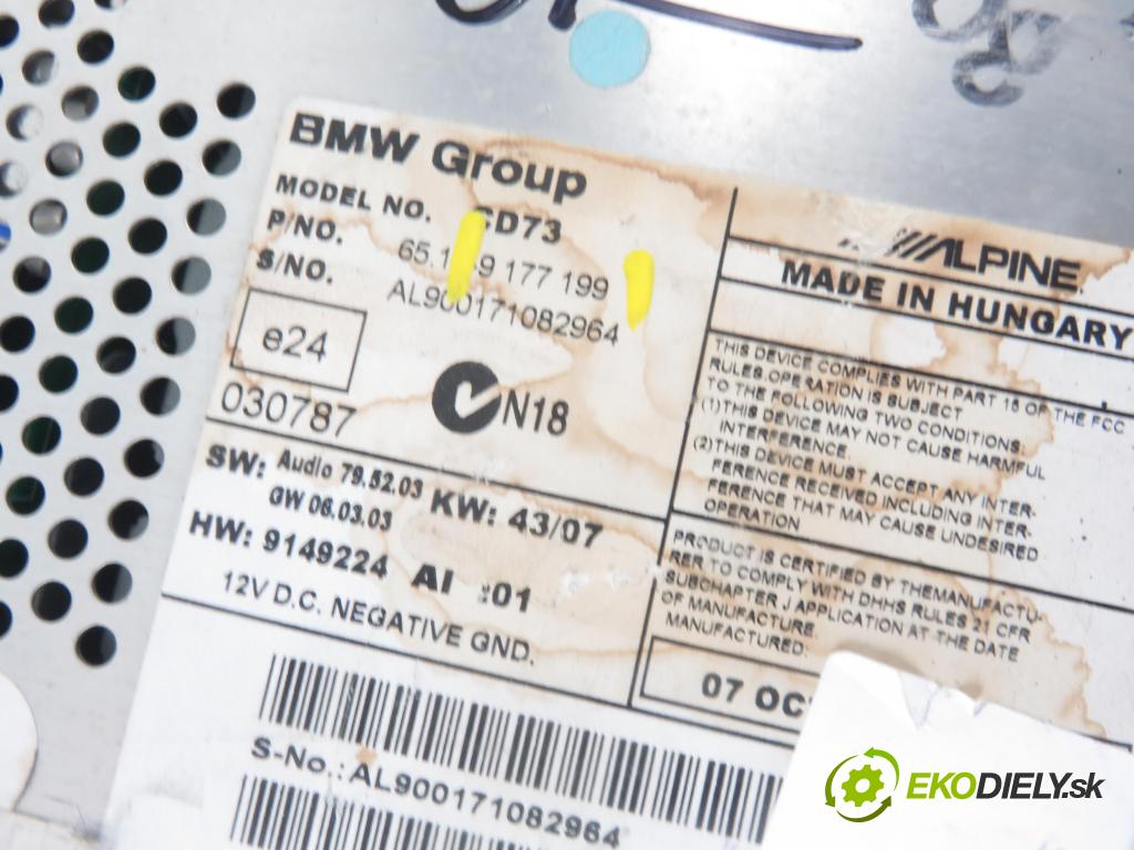 BMW 3 (E90) SEDAN 2007 105,00 318 d 143 - N47 D20 A 1995,00 RADIO CD 9177199