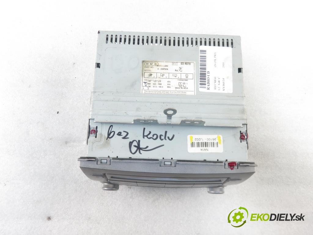 HYUNDAI i20 (PB, PBT) HB 2010 57,00 1.2 - G4LA 1248,00 RADIO CD 961001J202