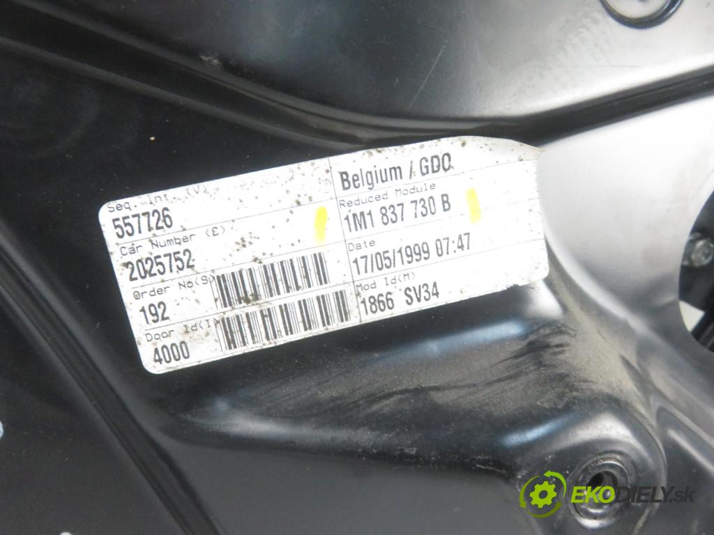 SEAT TOLEDO II (1M2) SEDAN 2001 66,00 1.9 TDI 90 - ALH 1896,00 mechanismus oken PPE 1M1837730B