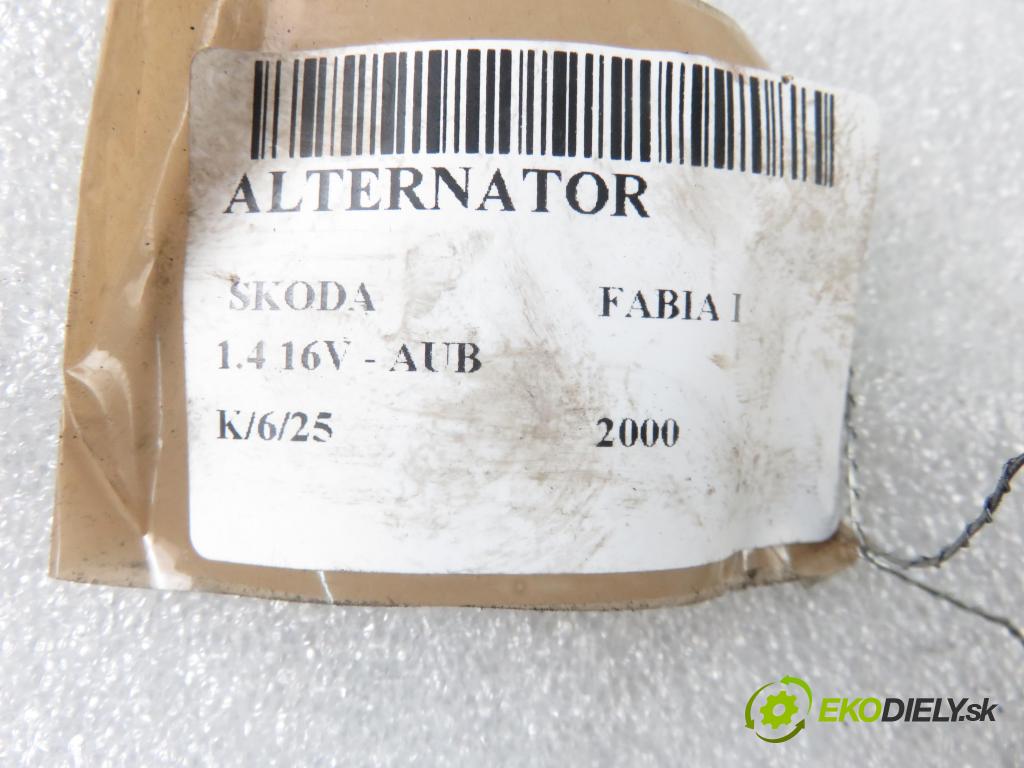SKODA FABIA I (6Y2) HB 2000 74,00 1.4 16V - AUB 1390,00 Alternátor 037903025J ; 0124315008 (Alternátory)