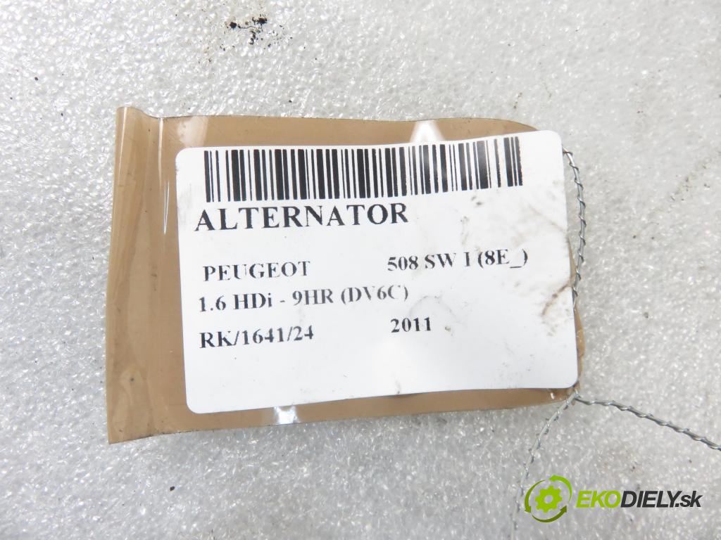 PEUGEOT 508 SW I (8E_) KOMBI 2011 82,00 1.6 e-HDi 8V 112 - 9HR 1560,00 Alternátor 9675753680 (Alternátory)