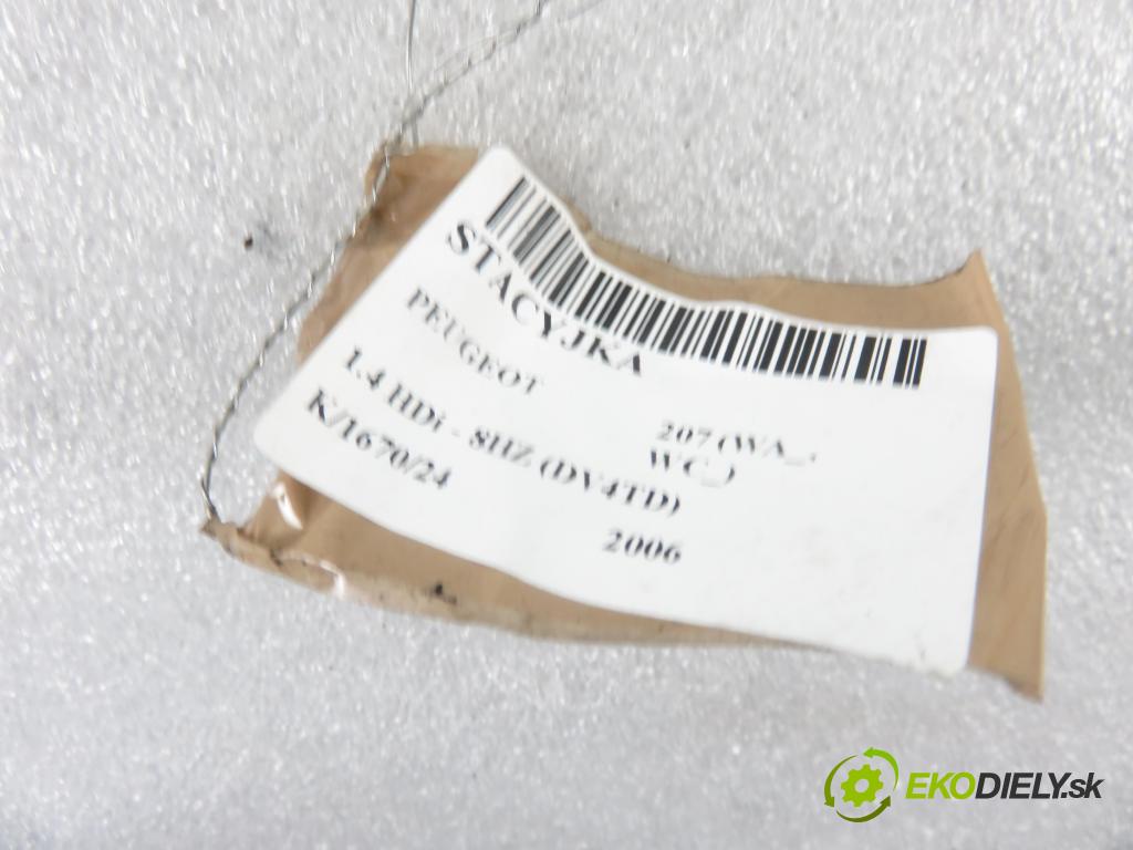 PEUGEOT 207 (WA_, WC_) HB 2006 50,00 1.4 HDi 8V 68 - 8HZ 1398,00 spinačka 36393600 ; 9663123280 (Spínacie skrinky a kľúče)