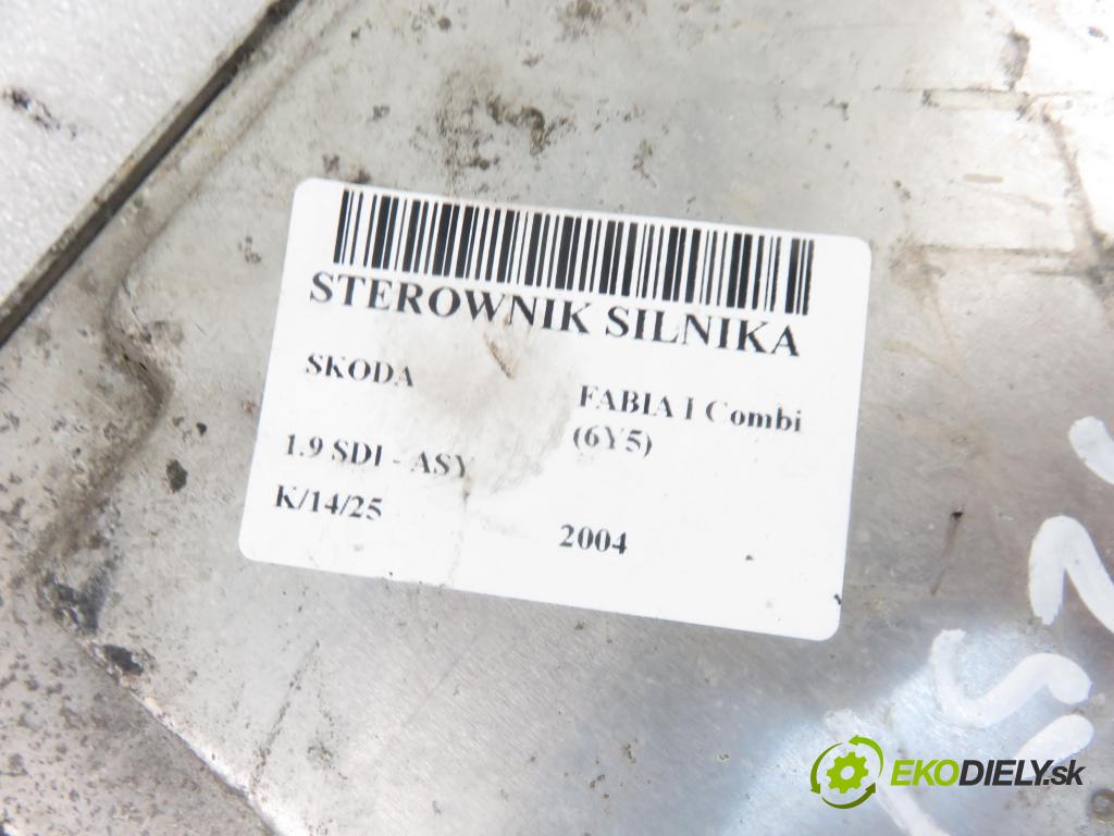 SKODA FABIA I Combi (6Y5) KOMBI 2004 47,00 1.9 SDI 64 - ASY 1896,00 Riadiaca jednotka Motor 038906012HR ; 0281011321