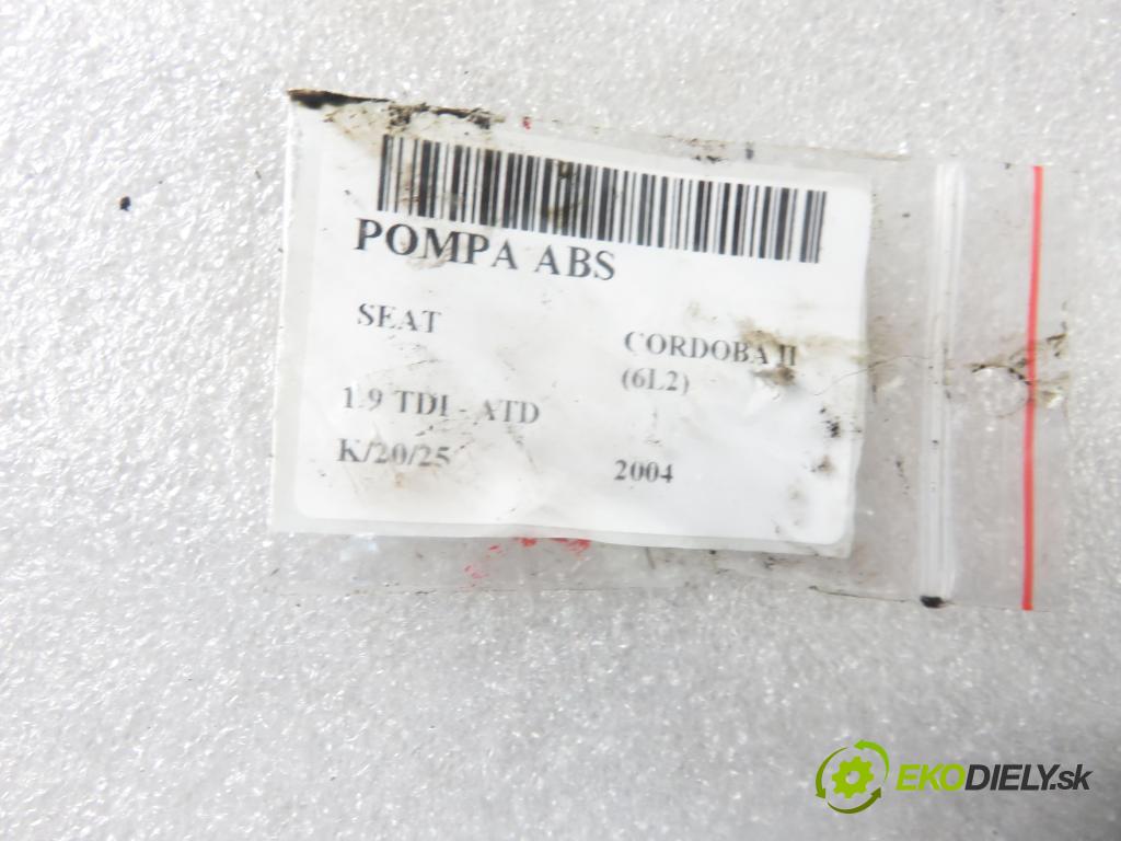 SEAT CORDOBA (6L2) SEDAN 2004 74,00 1.9 TDI - ATD 1896,00 Pumpa ABS 6Q0907379Q ; 0265800003 (Pumpy ABS)