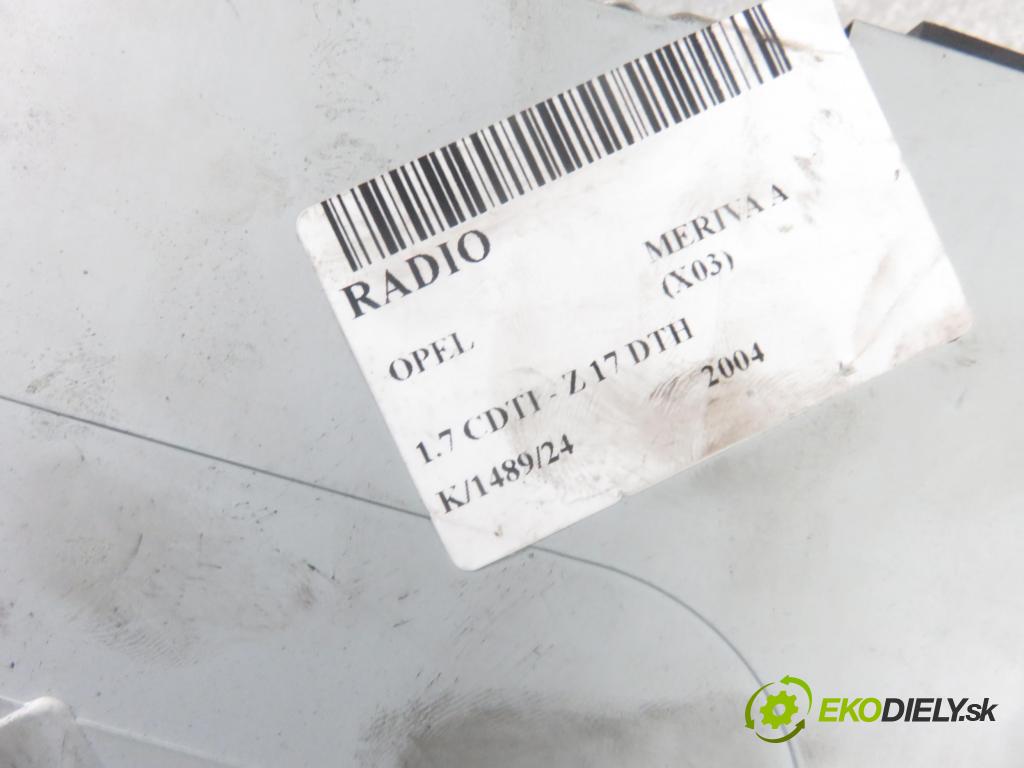 OPEL MERIVA A nadwozie wielkoprzestrzenne (MPV) (X03) MINIVAN 2004 74,00 1.7 CDTI 100 - Z 17 DTH 1686,00 RADIO CD 330886636 ; 13138245