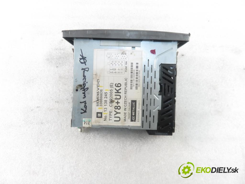 OPEL MERIVA A nadwozie wielkoprzestrzenne (MPV) (X03) MINIVAN 2004 74,00 1.7 CDTI 100 - Z 17 DTH 1686,00 RADIO CD 330886636 ; 13138245