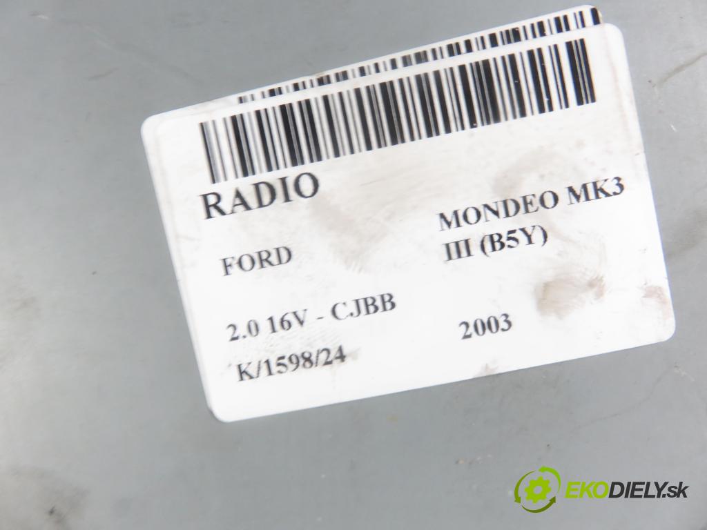 FORD MONDEO III (B5Y) LIFTBACK 2003 107,00 2.0 16V - CJBB 1999,00 RADIO CD 3S7T18C815AC