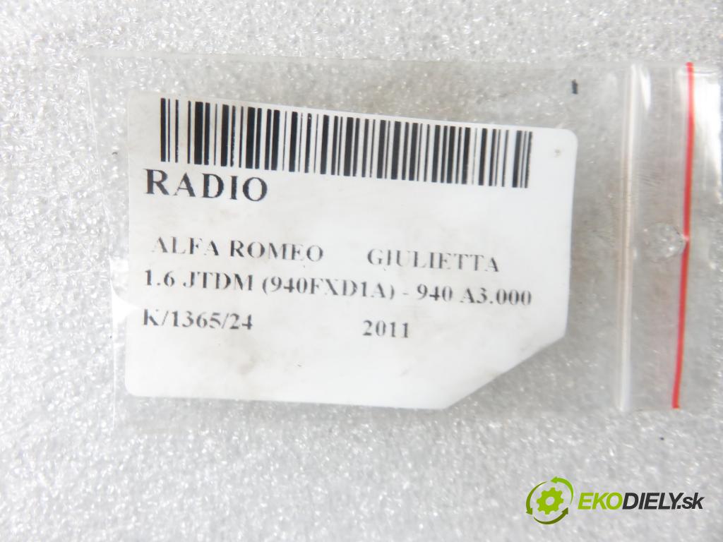 ALFA ROMEO GIULIETTA (940_) HB 2011 77,00 1.6 JTDM (940FXD1A) - 940 A3.000 1598,00 RADIO CD 1560912490