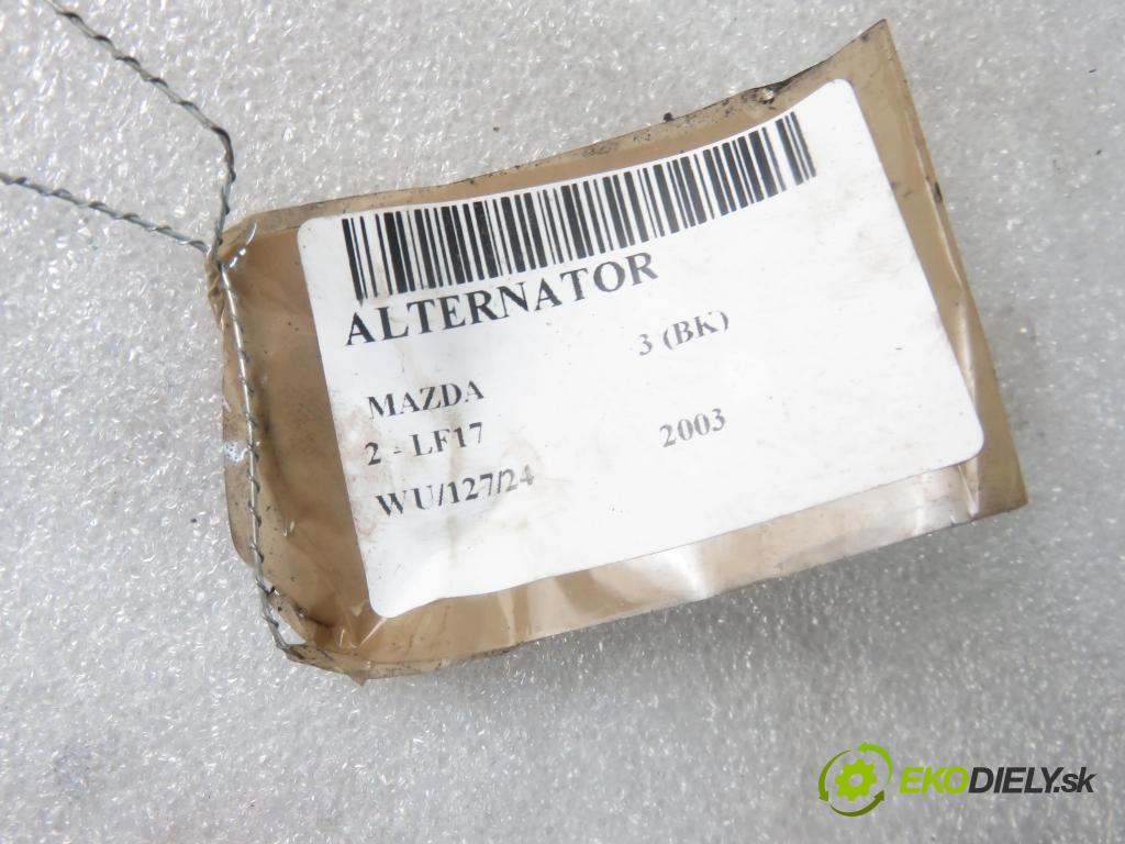 MAZDA 3 (BK) HB 2003 111,00 2.0 150 - LF17 1999,00 Alternátor A3TG1391A (Alternátory)